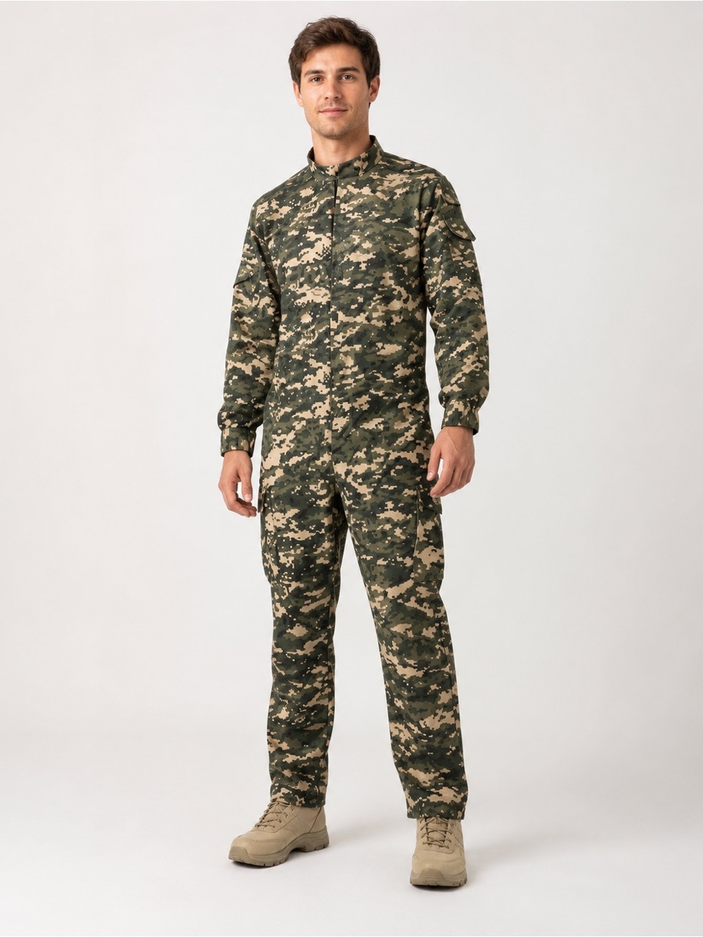 Military Camo Jumpsuit Costume Digital Camouflage One Piece Size S